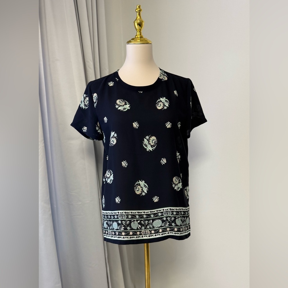 LOFT Floral Print Blouse Top